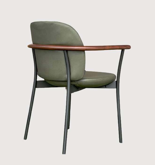 Solace Full Arm Dining Chair by Natadora - Leather Upholstery