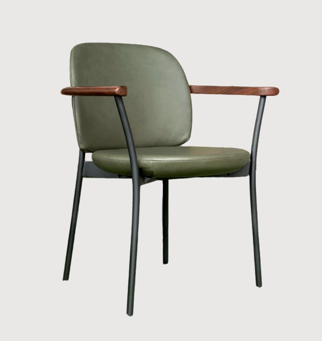 Solace Full Arm Dining Chair by Natadora - Leather Upholstery