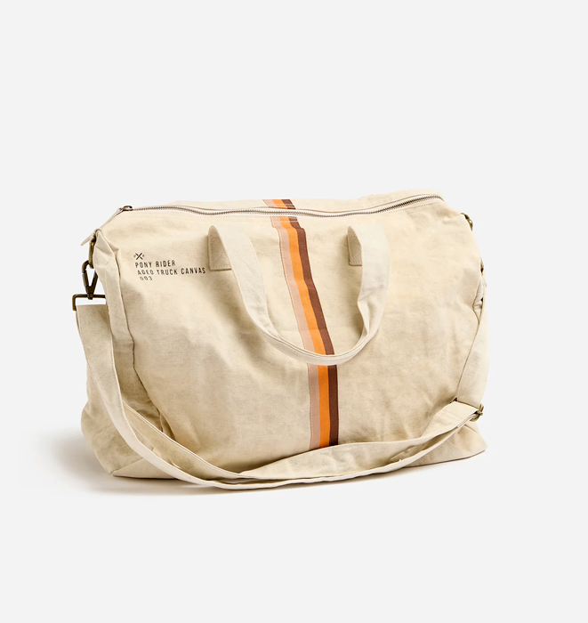 Escapee Overnight Bag | Upcycled | Natural Stripe