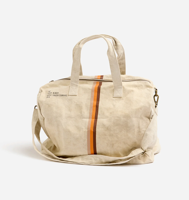 Escapee Overnight Bag | Upcycled | Natural Stripe