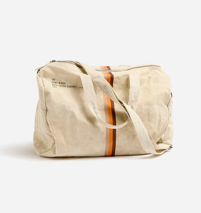 Escapee Overnight Bag | Upcycled | Natural Stripe