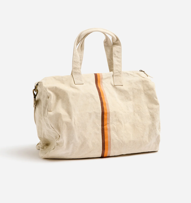 Escapee Overnight Bag | Upcycled | Natural Stripe